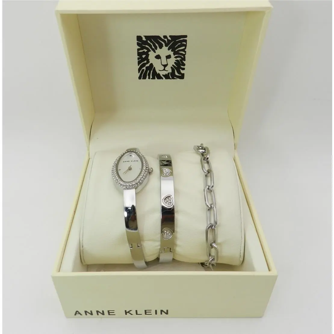 Women`s Quartz Silver-tone Alloy Bangle Watch Set 20mm by Anne Klein