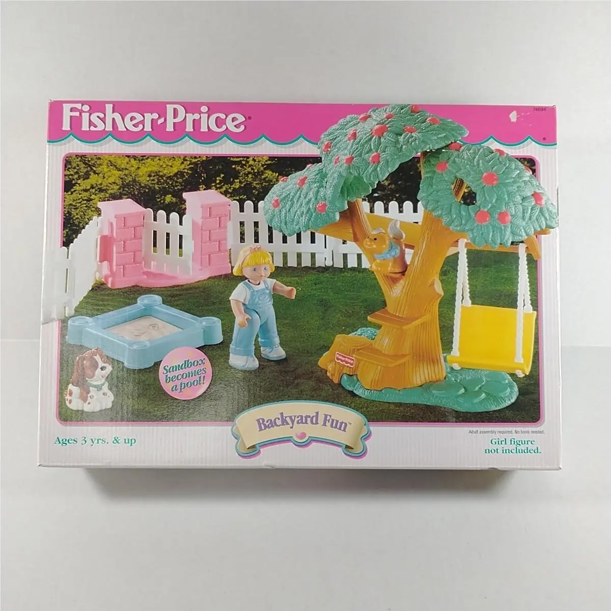 Vintage Fisher-price Loving Family Dream Dollhouse Backyard Fun 74694 Nos 1997