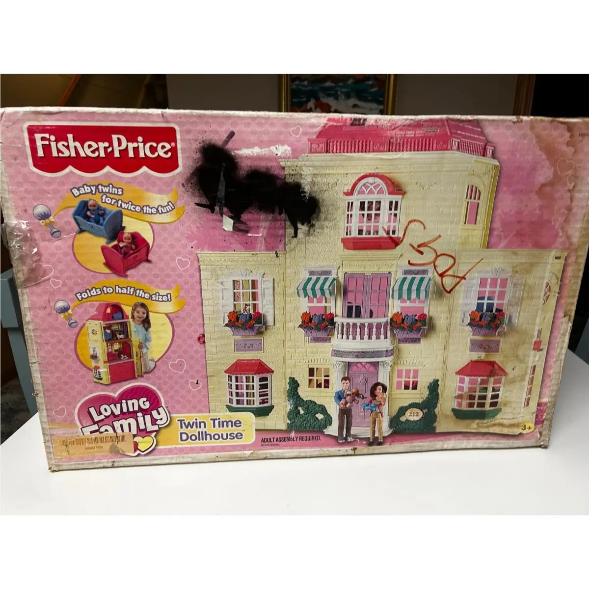 Fisher Price Loving Family Twin Time Dollhouse + Furniture Missing Dolls