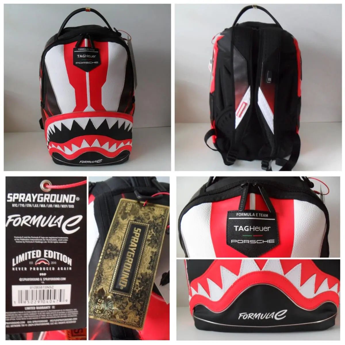 Sprayground Formula E Backpack Limited Edition Tag Heuer Porsche Led Lighted