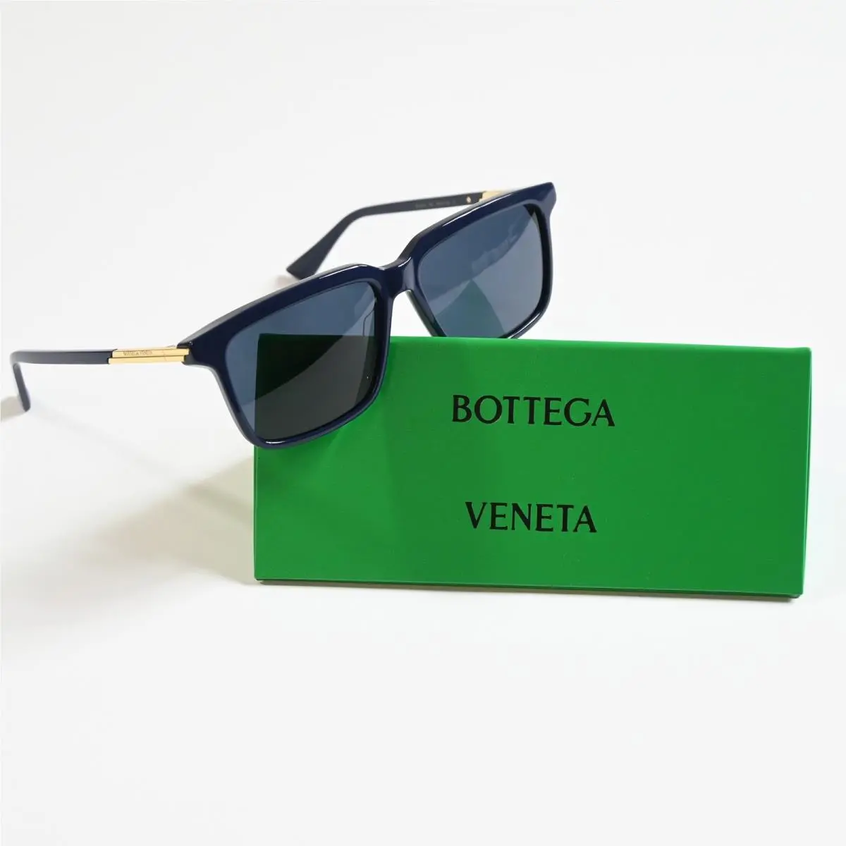 Bottega BV1261S 003 Mens Sunglasses Blue/gold 56mm by Bottega Veneta