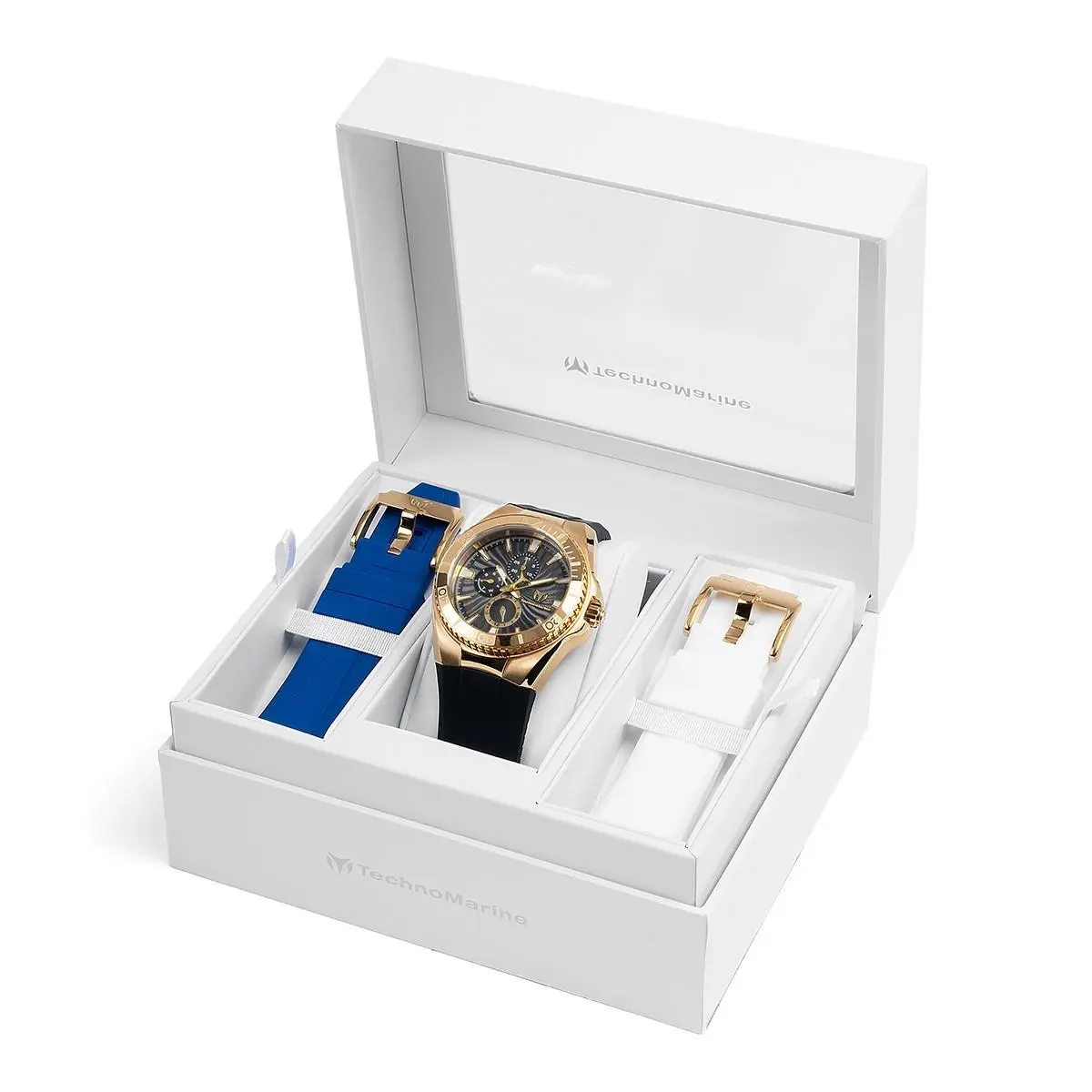 Technomarine Men`s TM-124019 Cruise 45mm Gold with 3 Straps Included by TechnoMarine