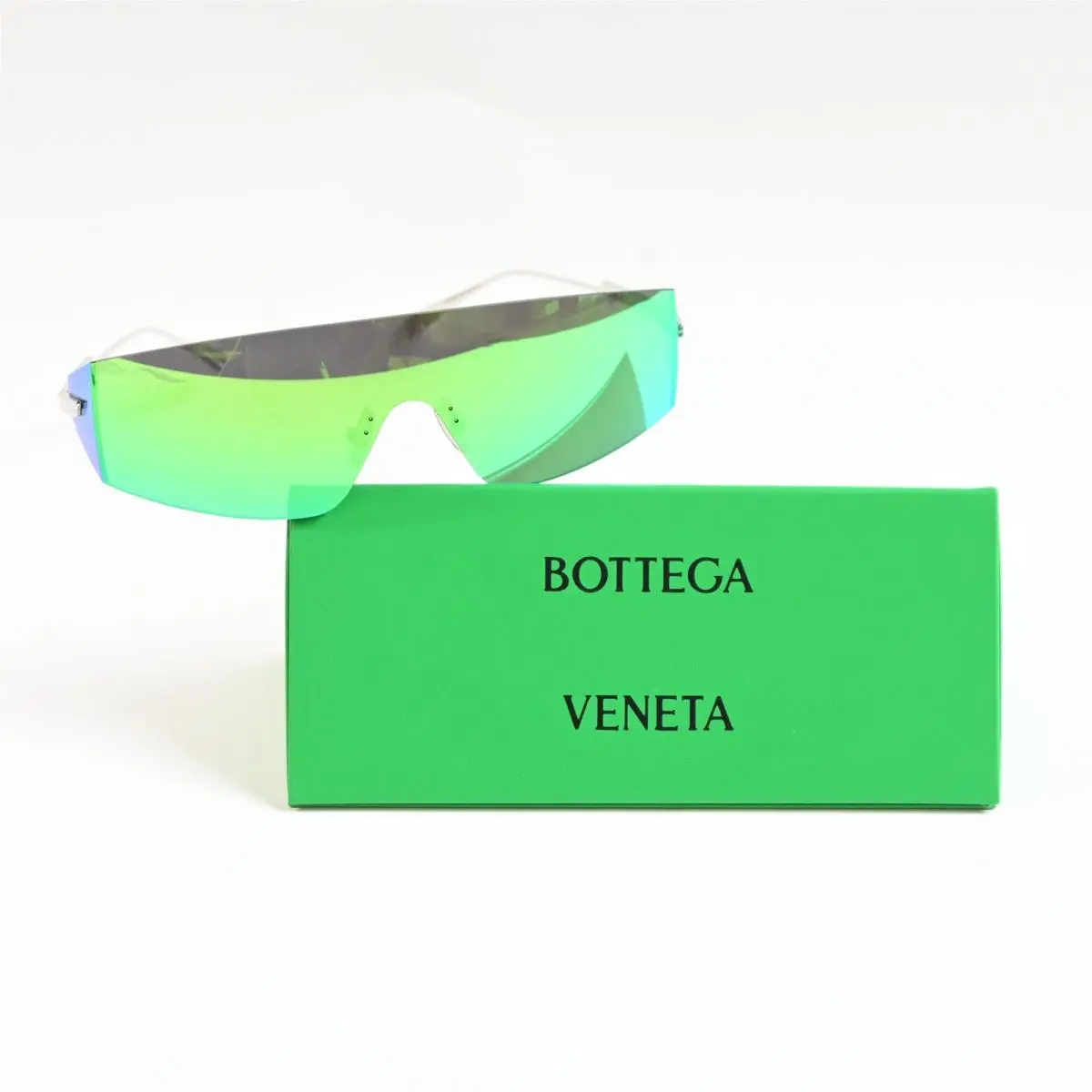 Bottega BV1299S 003 Unisex Sunglasses Silver/lime 99mm by Bottega Veneta