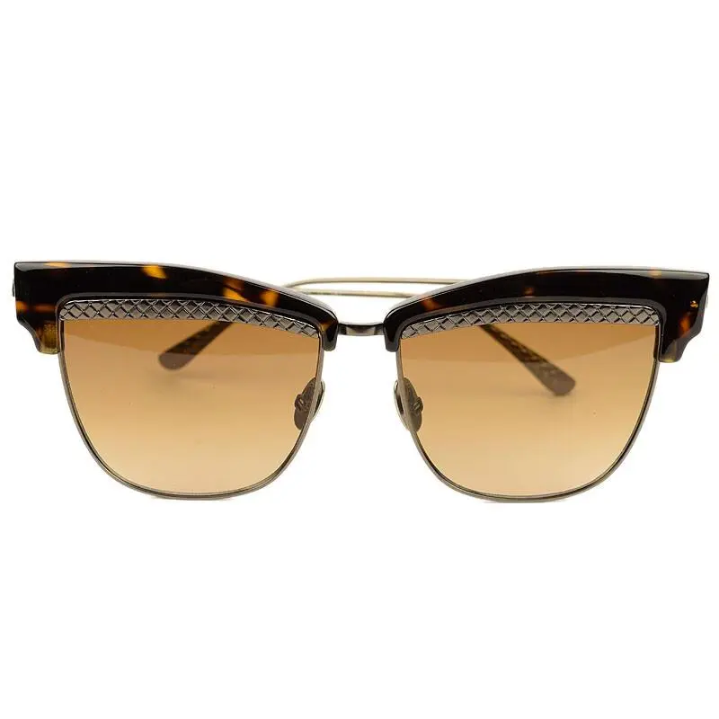 Rutenium Brown Avana Tortoise Metal Sunglasses 54-15-140 by Bottega Veneta
