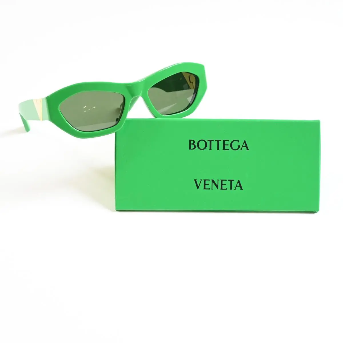 Bottega BV1221S 003 Womens Sunglasses Lime/gold 54mm by Bottega Veneta