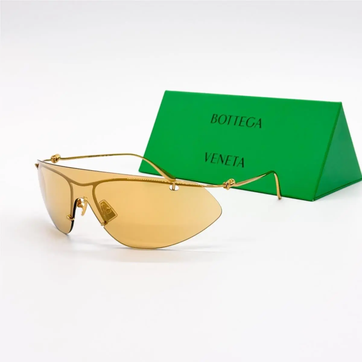 BV1272S 003 Gold Shield Sunglasses by Bottega Veneta
