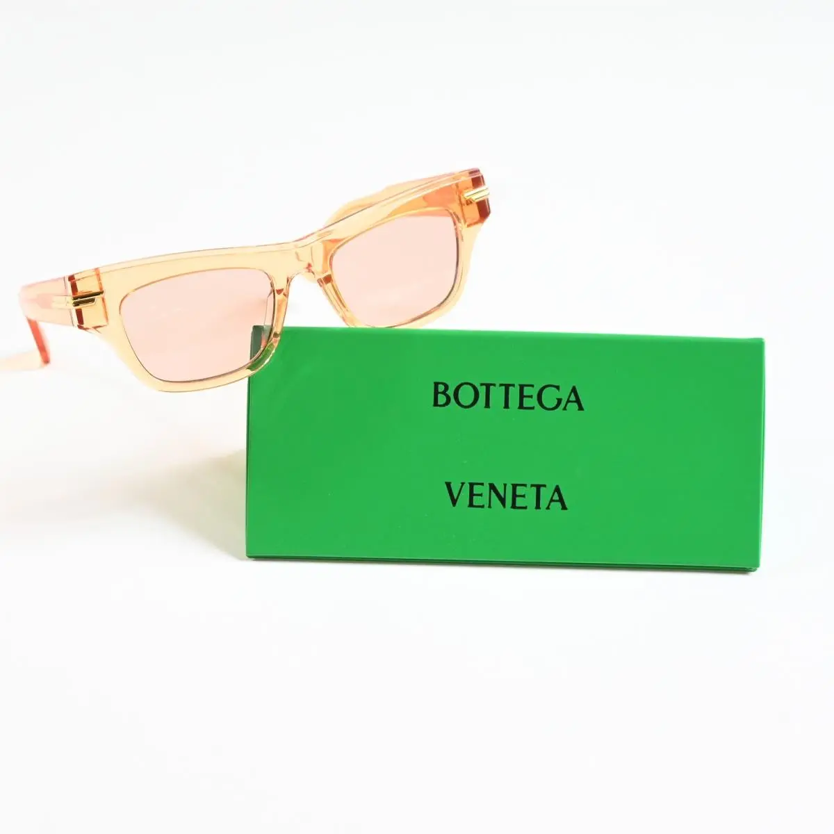 Bottega BV1122S 007 Womens Sunglasses Clear Orange 51mm by Bottega Veneta