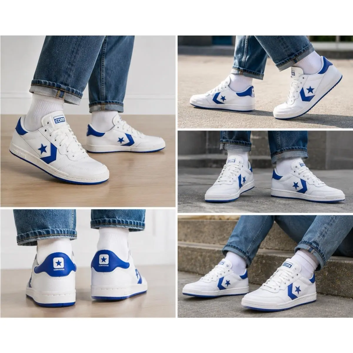 Converse Fastbreak Pro OX White Blue Leather Men`s Size A10202C