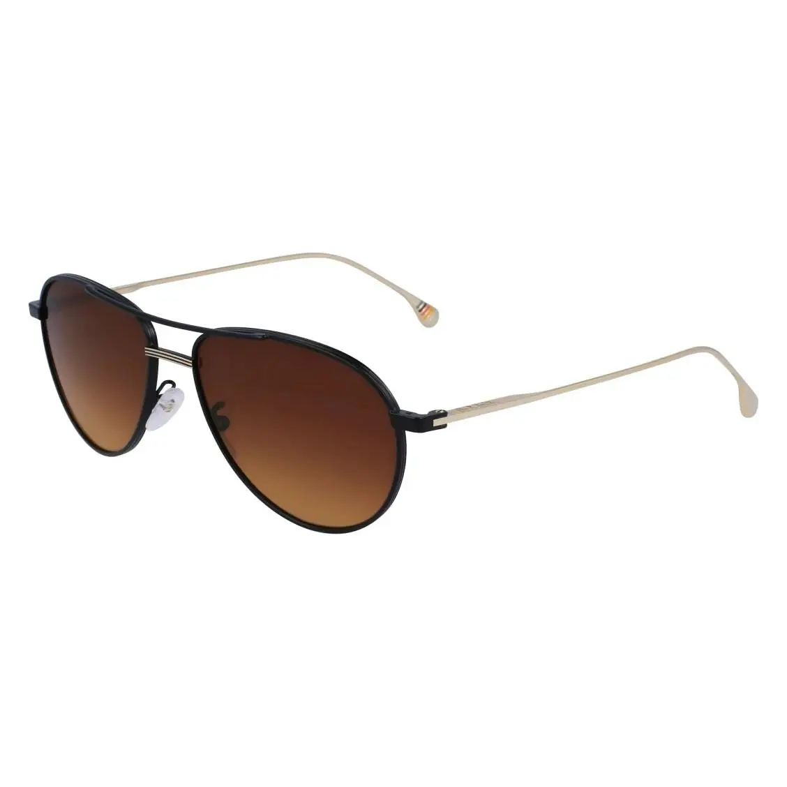 Paul Smith PSSN07857 002 Black Gold Aviator Felix Sunglass with Brown Lens