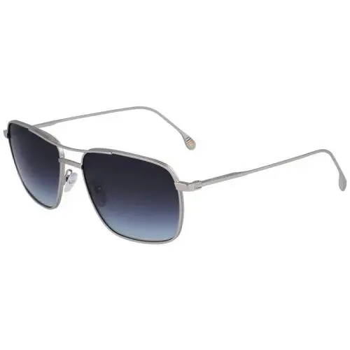 Paul Smith PSSN07958 Matte Silver Foster Sunglasses with Blue Gradient Lens