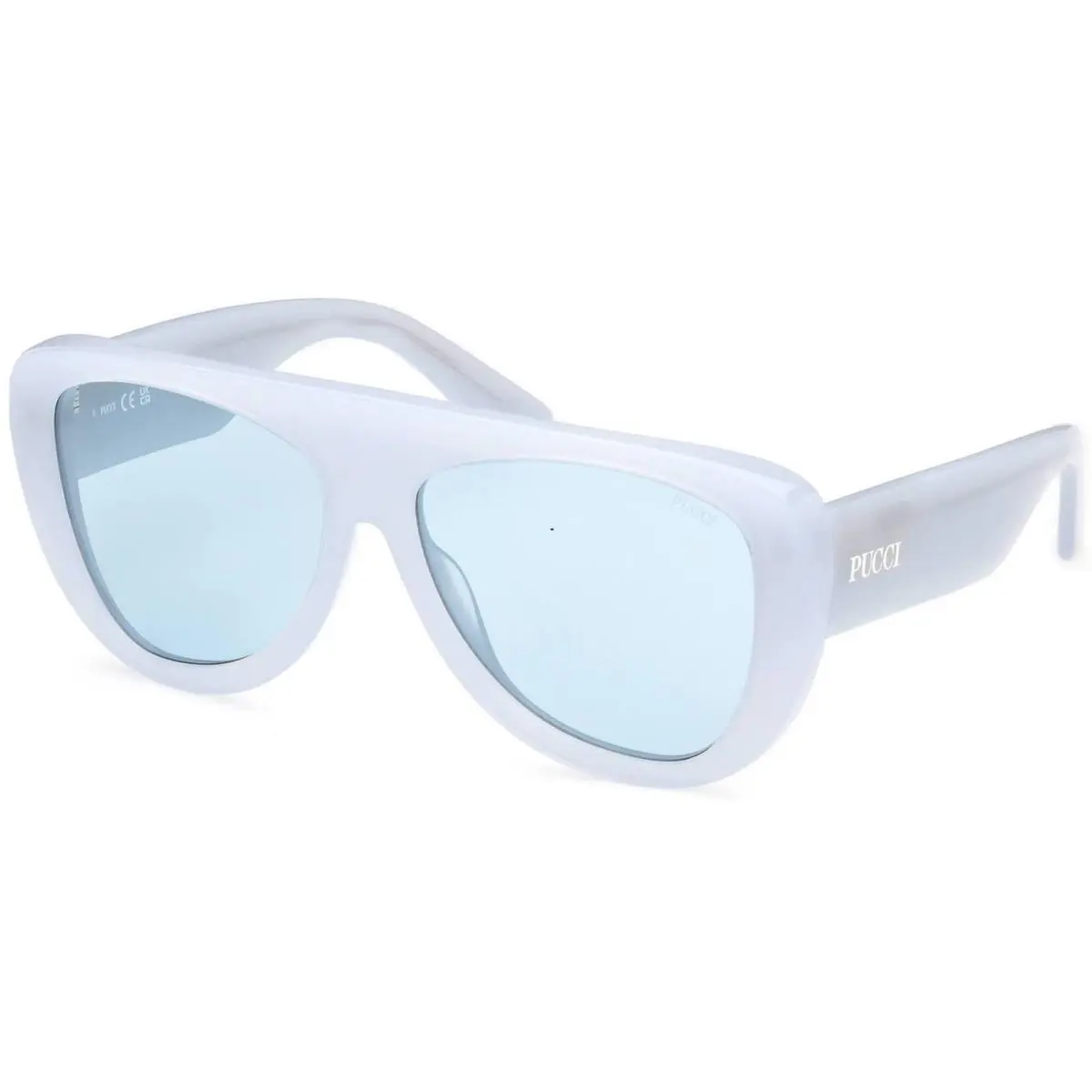 Emilio Pucci EP0231 84V Light Blue Acetate Aviator Sunglasses 58-15-140