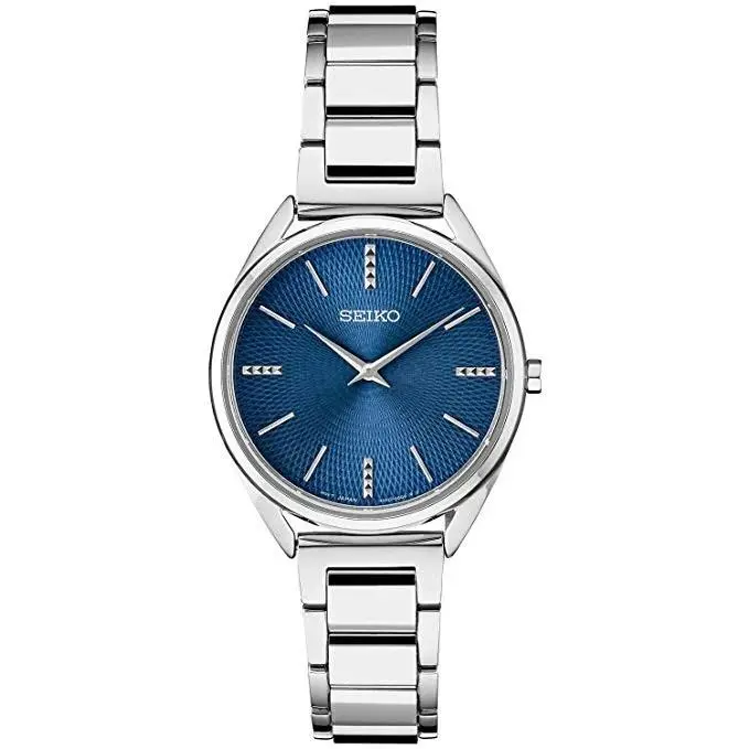 Seiko SWR033 Conceptual Blue Dial Stainless Steel Silver Tone Band Women`s Watch - Dial: Blue, Band: Silver