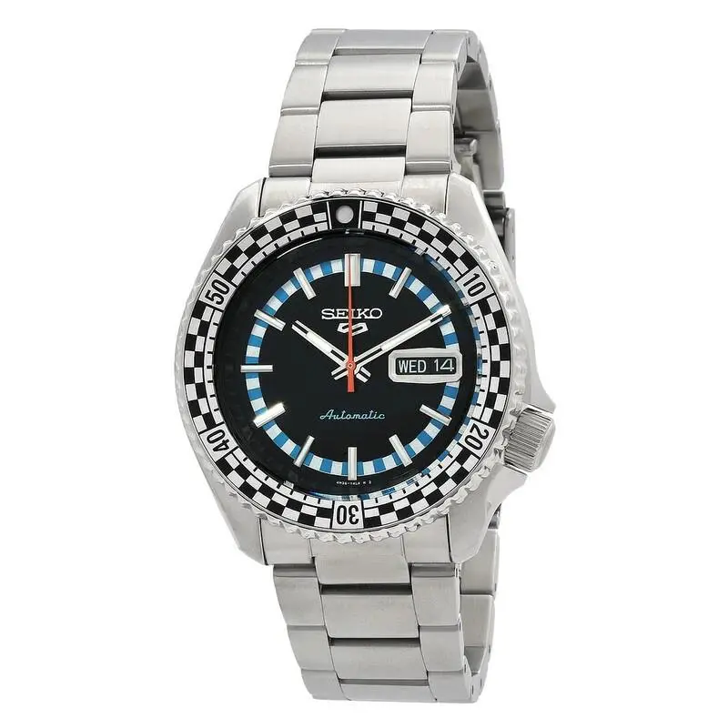 Seiko 5 SRPK67K1 SRPK67 5KX Checker Flag Dark Blue Dial Men`s Watch