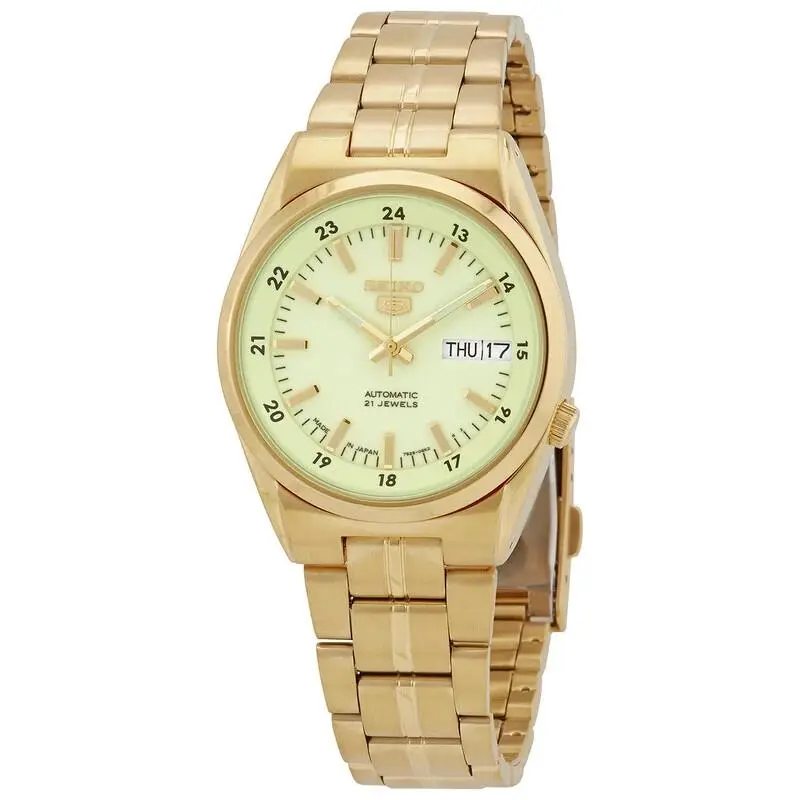 Seiko 5 SNK578J1 SNK578 Stainless Steel Gold Watch 36MM