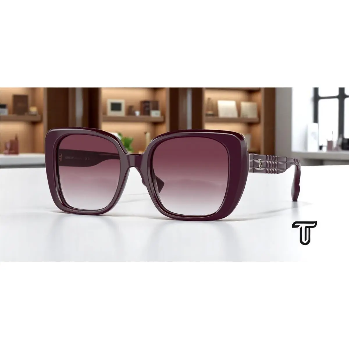 BE4371 39798H Helena Bordeaux Violet Gradient 52 mm Women`s Sunglasses by Burberry