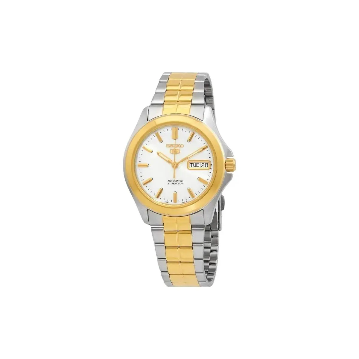 Seiko 5 SNKK94K1 Automatic Two-tone White Dial Men`s Watch