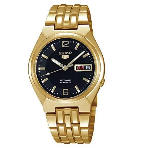 Seiko 5 SNKL66K1 SNKL66 Automatic Black Dial Gold Watch