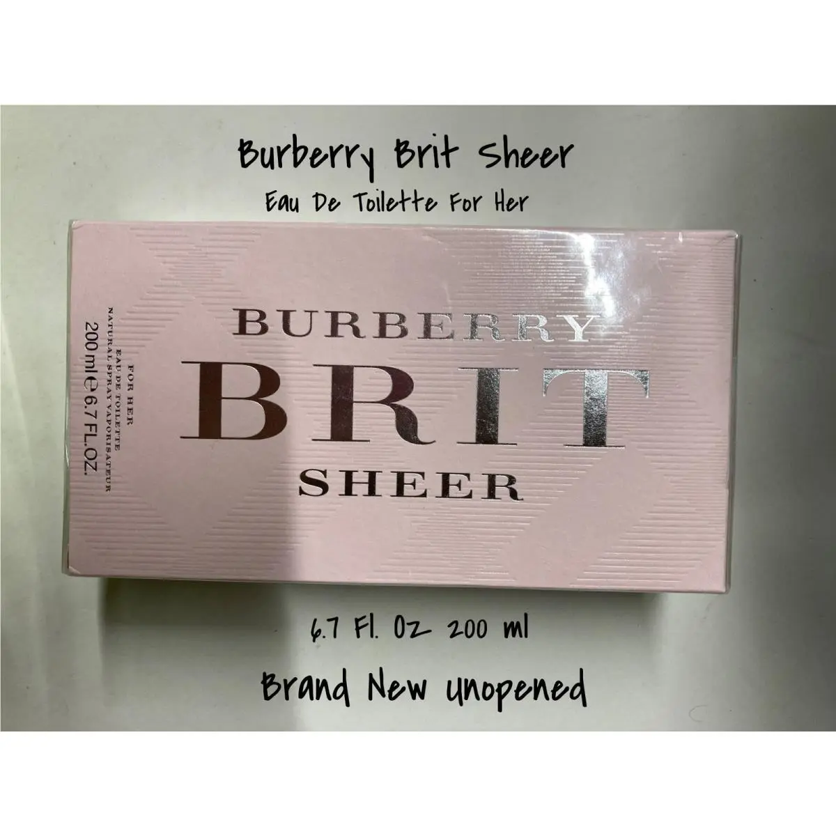 Burberry Brit Sheer Eau De Toilette For Her 6.7 Fl. Packaging