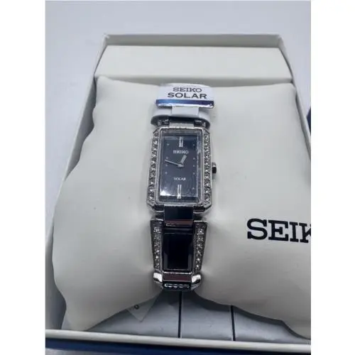 Women’s Solar Swarovski Crystals Black Dial Watch SUP171 by Seiko
