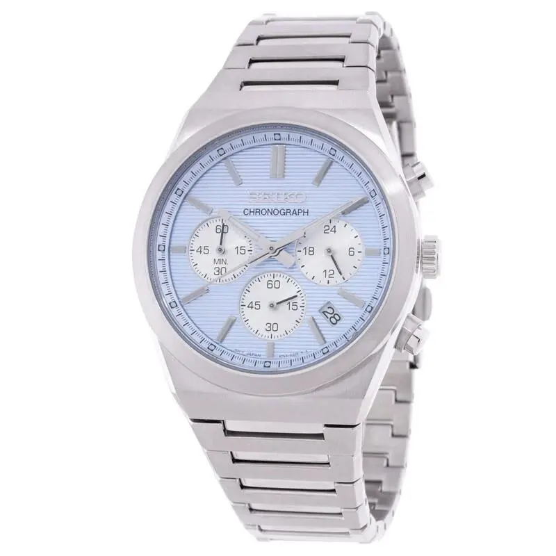 Seiko SSB459P1 SSB459 Quartz Chronograph Ice Blue Dial Men`s Watch