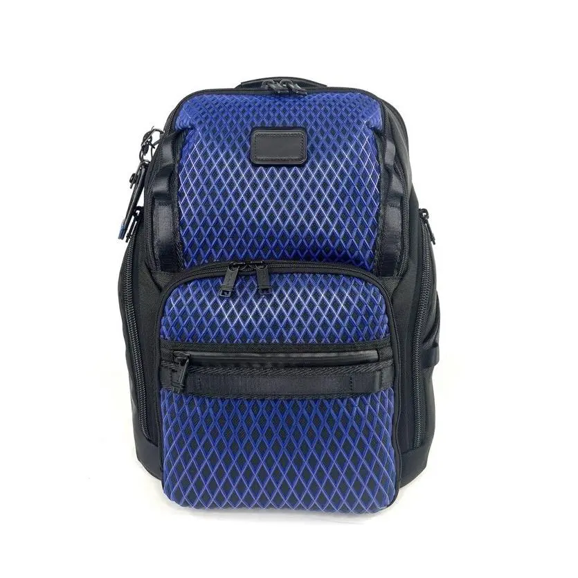 Alpha Bravo Navigation Ballistic Nylon Leather Backpack Electric Blue by Tumi