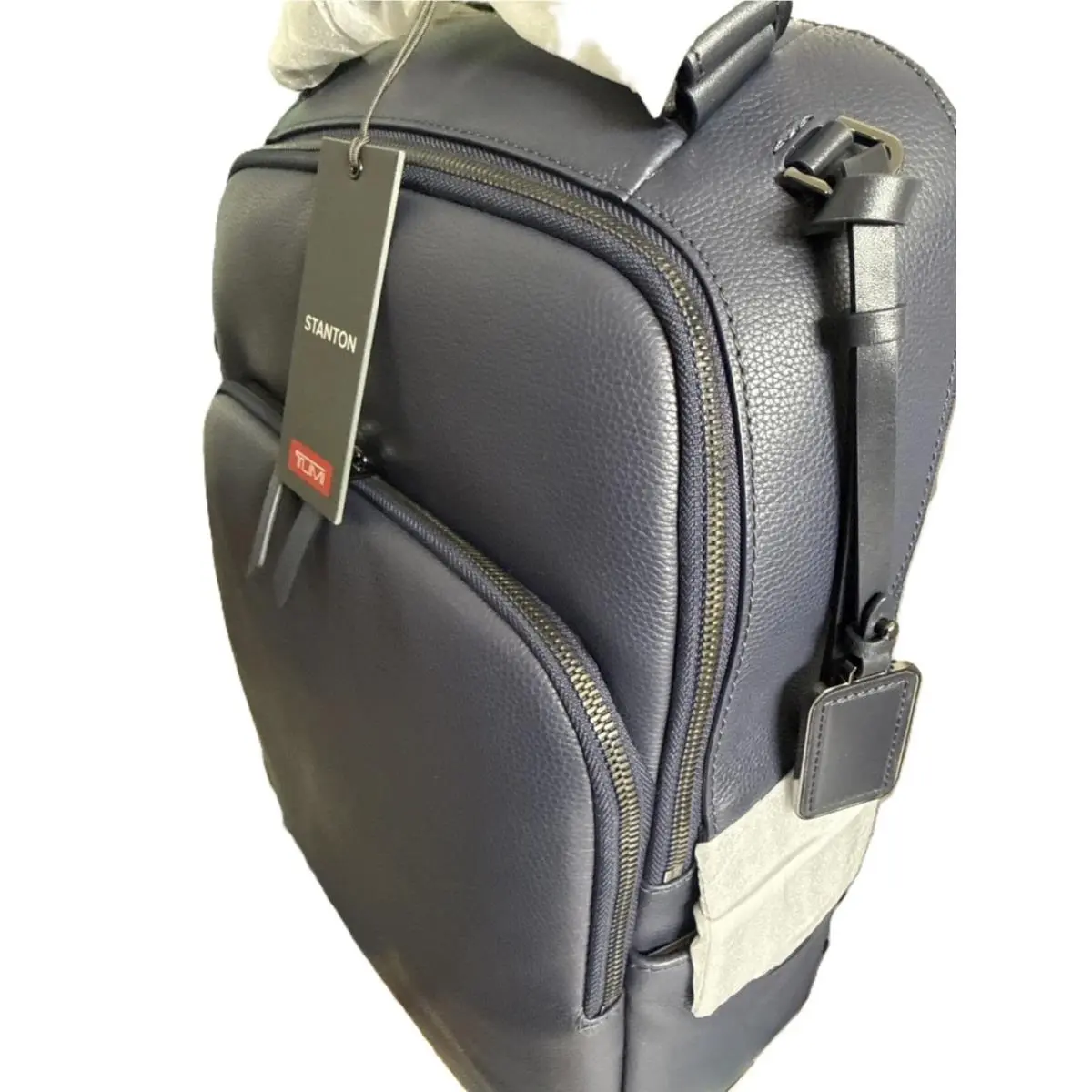 Stanton Gemma Jema Leather Laptop Backpack Navy Women`s Bag by Tumi