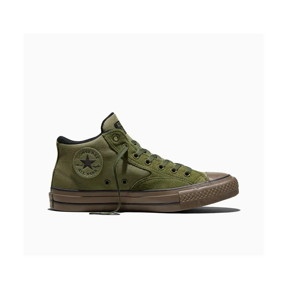 Converse Men`s Malden Street Mid Top Sneakers Green Suede Canvas Size 9