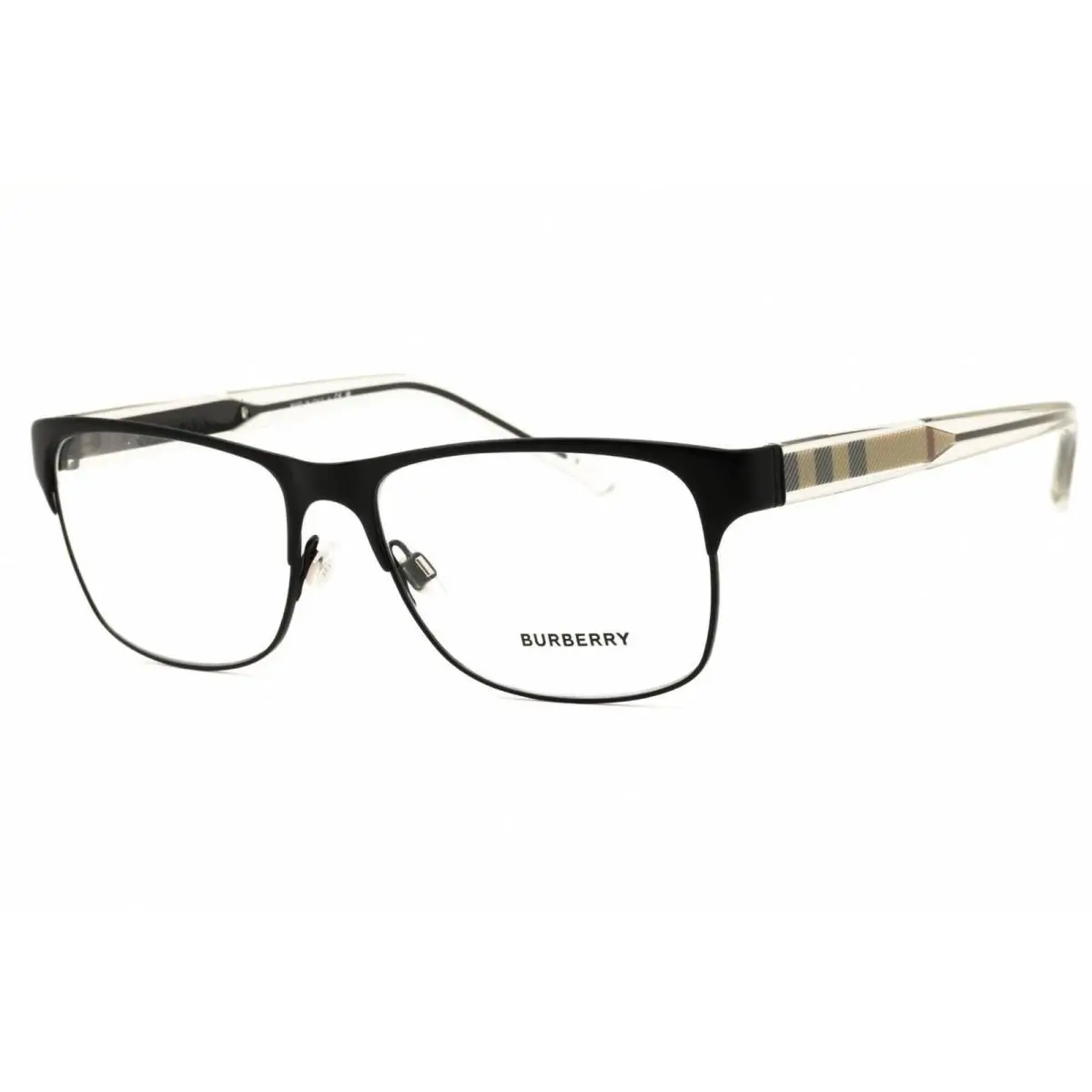 BE1289 1007 Men`s Rectangular Eyeglasses Black Metal Full Rim Frame by Burberry