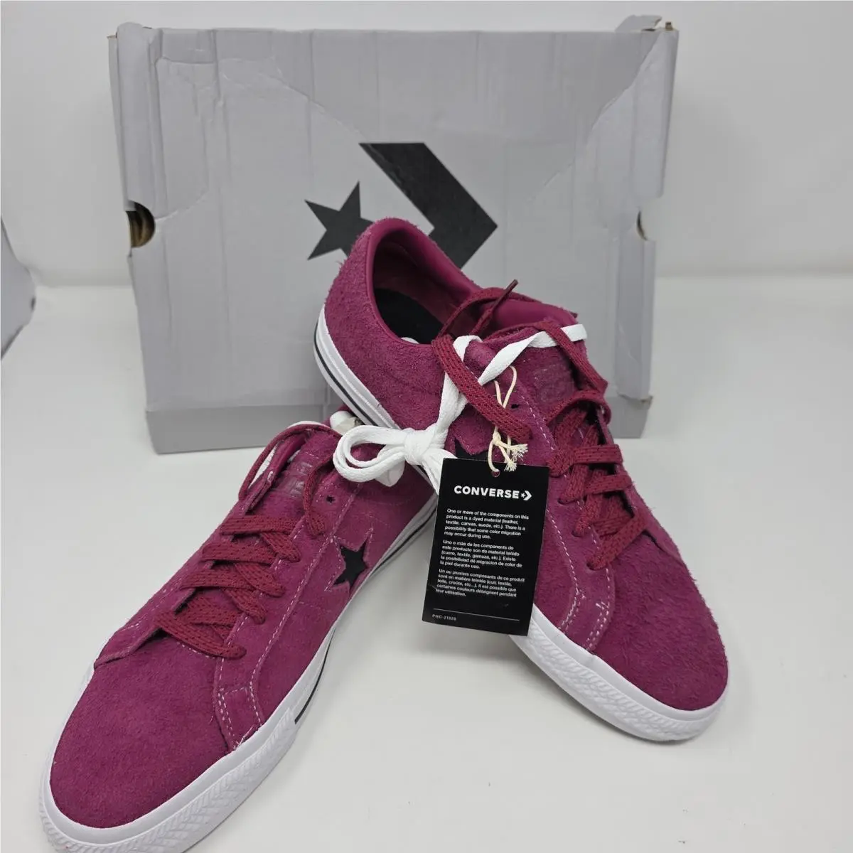 Converse Cons One Star Pro Pink Suede Mens 9.5 Womens 11 Low Top Skate Shoes