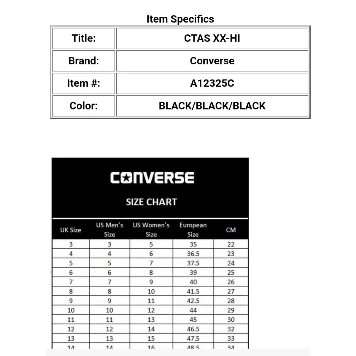Converse shoes - Converse Chuck Taylor All Star CTAS XX HI - Black 7