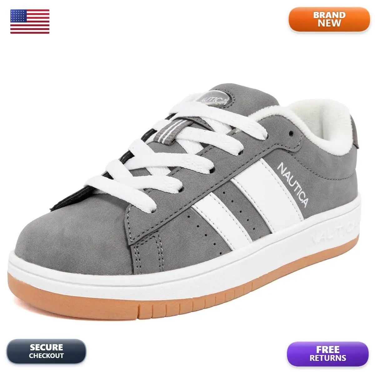 Kids Sneakers Classic Lace Up Tennis Shoes Boys and Girls Comfortable by Nautica