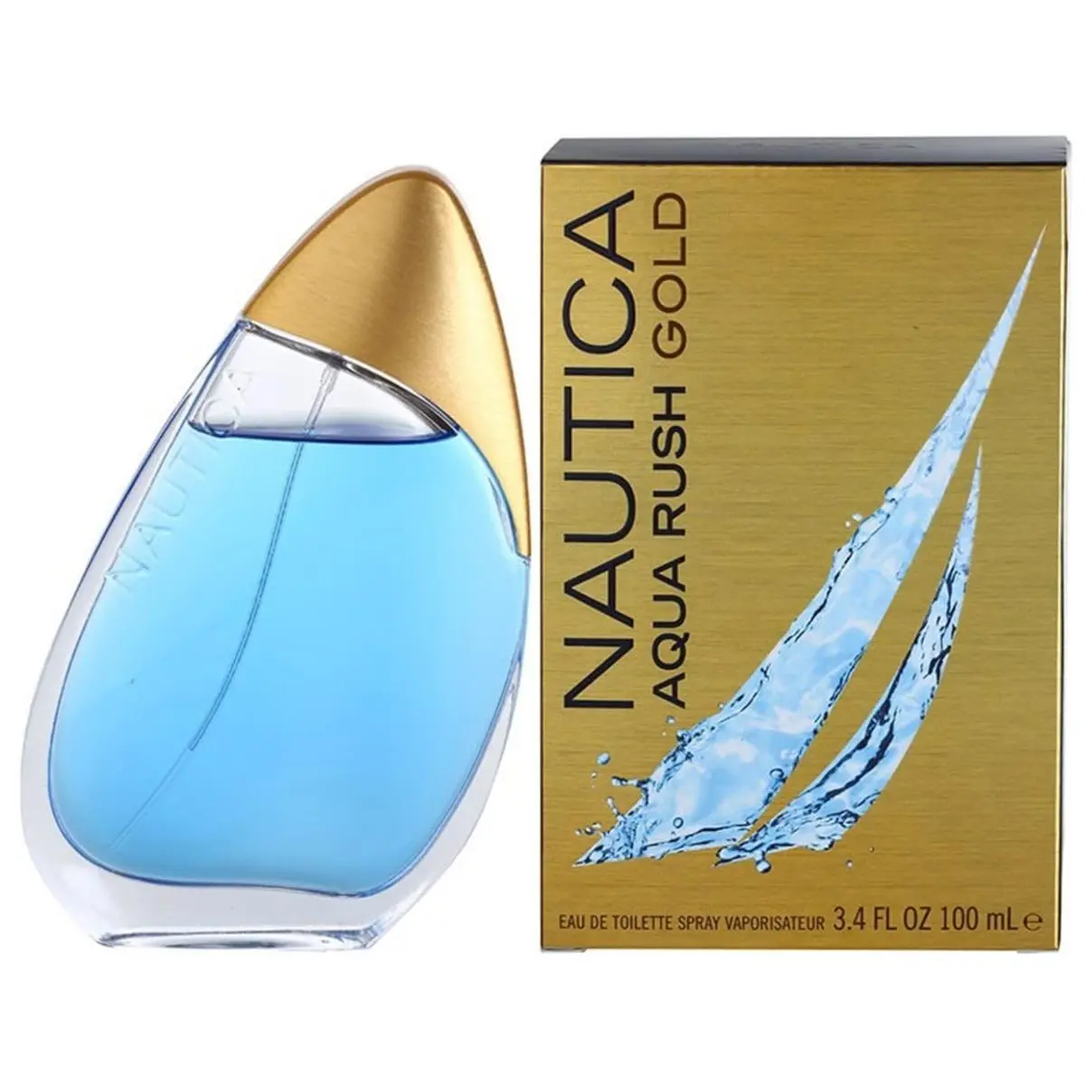 Aqua Rush Gold  3.4 oz / 100 ml Eau de Toilette Men Cologne Spray by Nautica