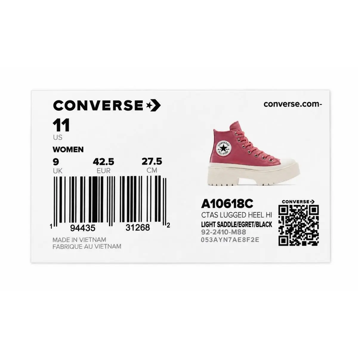Converse shoes - Converse Chuck Taylor All Star Lugged Platform - A10618C - Pink (UPC: 194435312682) 5