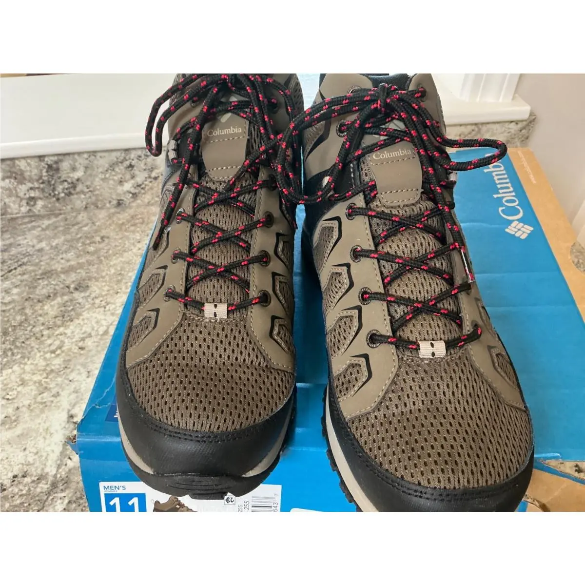 Columbia Granite Trail Mid Waterproof Shoe Men`s Size US 11 Mud/black-new