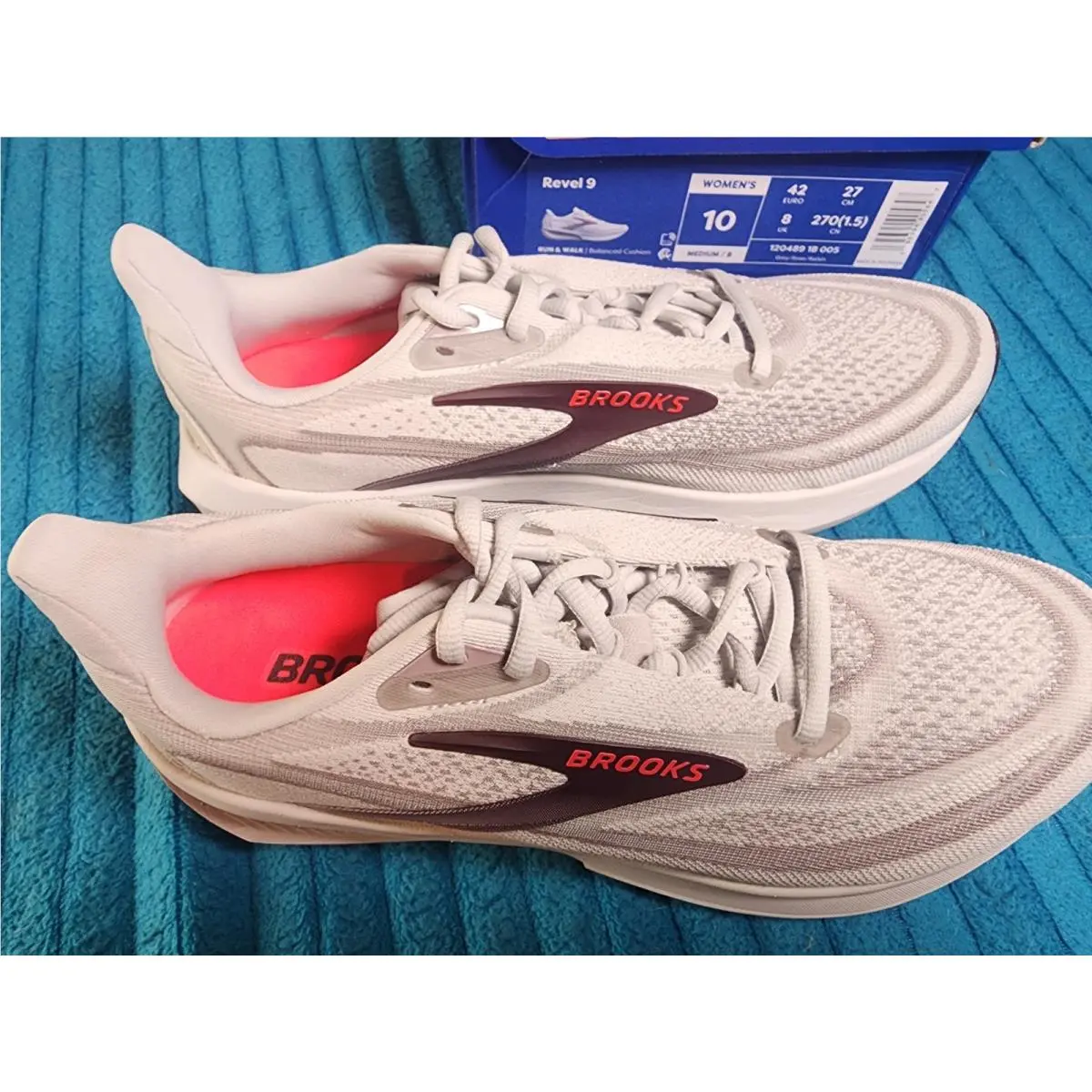 Brooks shoes - Brooks Revel 9 - Revel - 1204891B005 - Gray, Pink, Purple, White (UPC: 0195394905847) 0