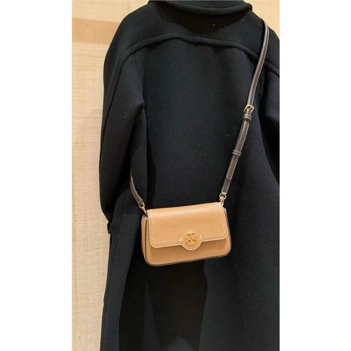 Tory Burch Felix Mini Flap Shoulder Bag In Tiger’s Eye Color