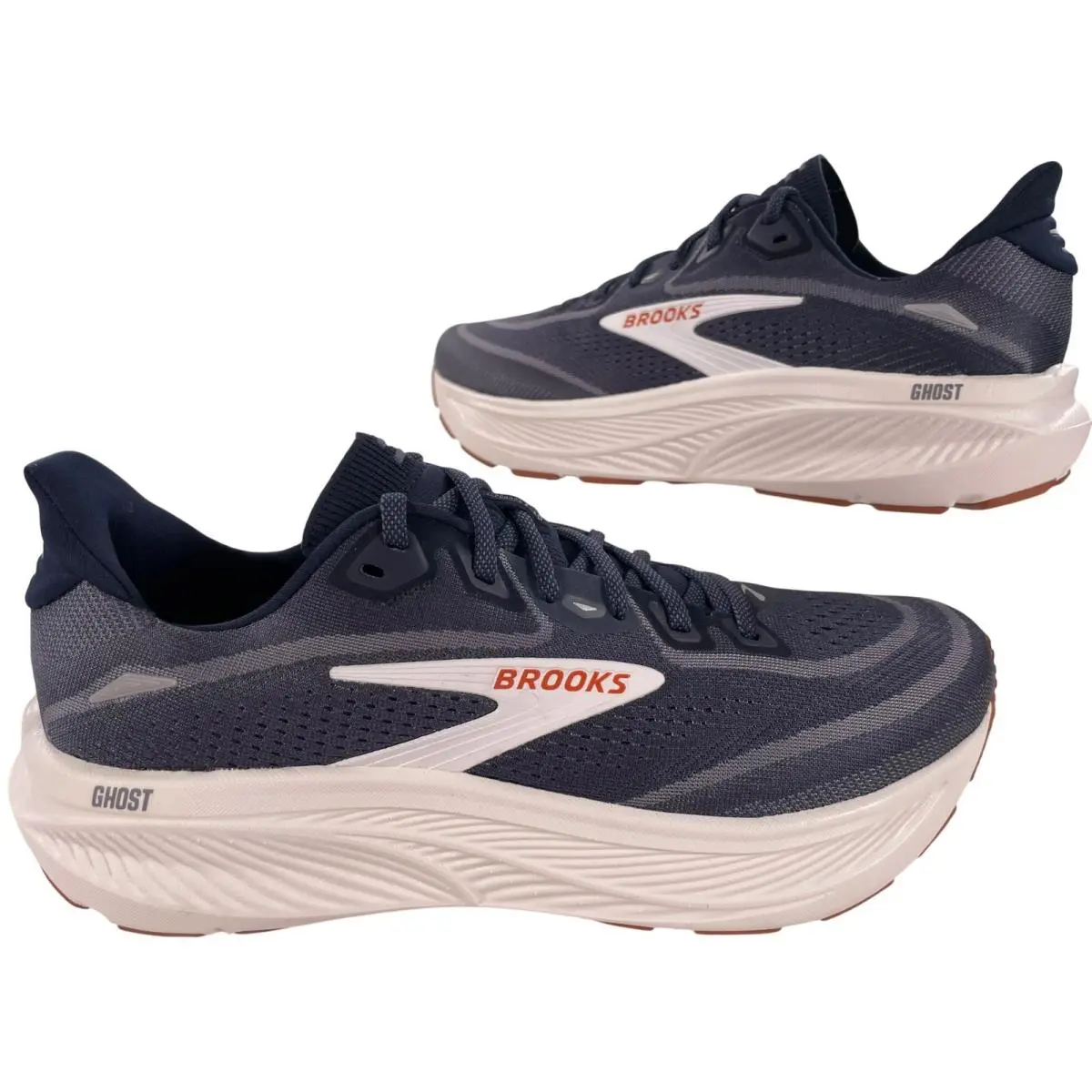 Brooks Ghost 18 Shoes Athletic Running Navy Blazer/red Earth Men`s Size 10