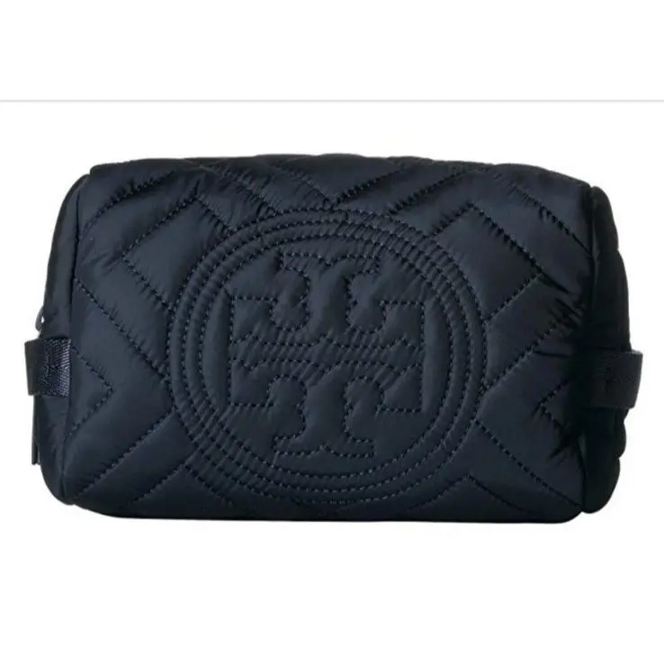 Tory Burch Fleming Quilted Nylon Cosmetic Case - Royal Navy - 55322