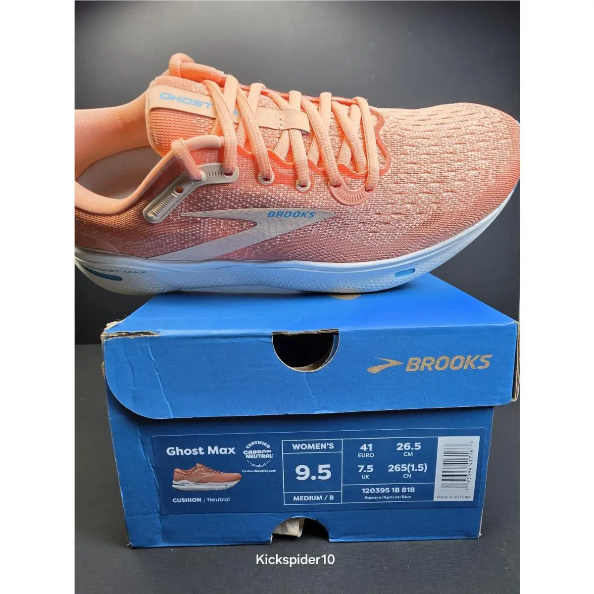 Brooks shoes - Brooks Ghost Max - Ghost Max - 1203951B818 - Papaya Apricot Blue 3