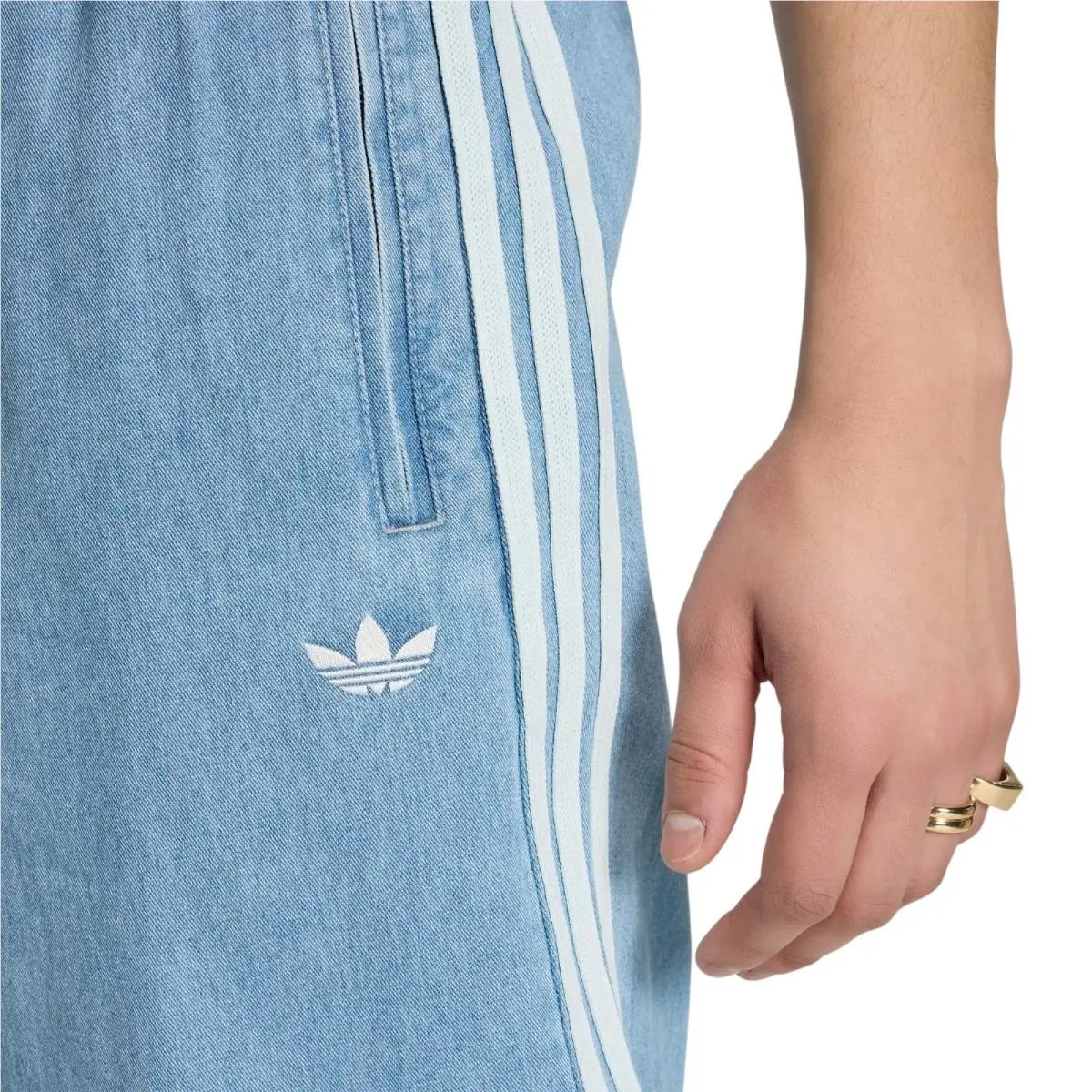 Adidas clothing - Adidas Originals Summer Glow Denim Firebird Track Pants - Blue 8