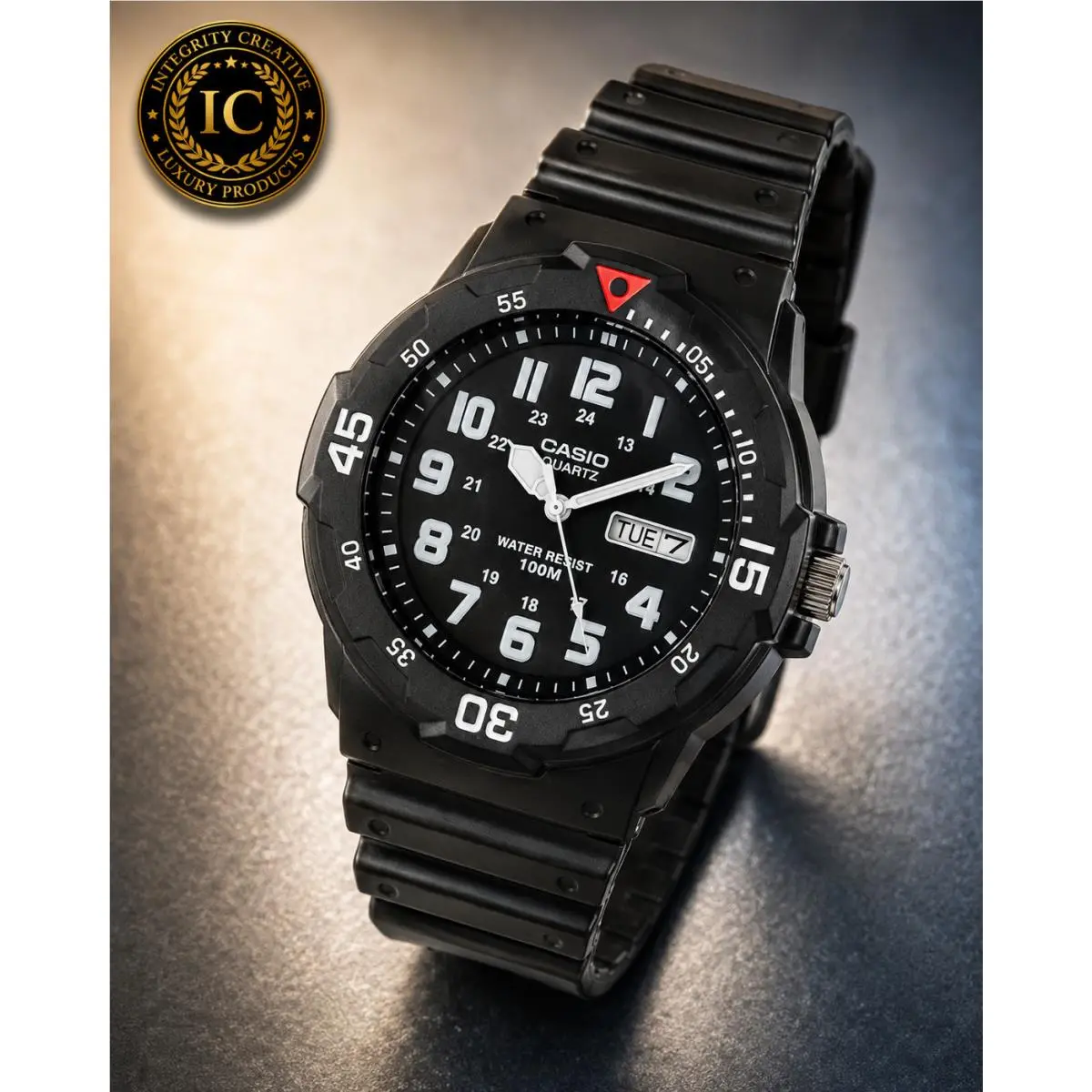 Unisex 43MM Black  Sporty Analog Watch Resin Band Black Dial Waterproof by Casio