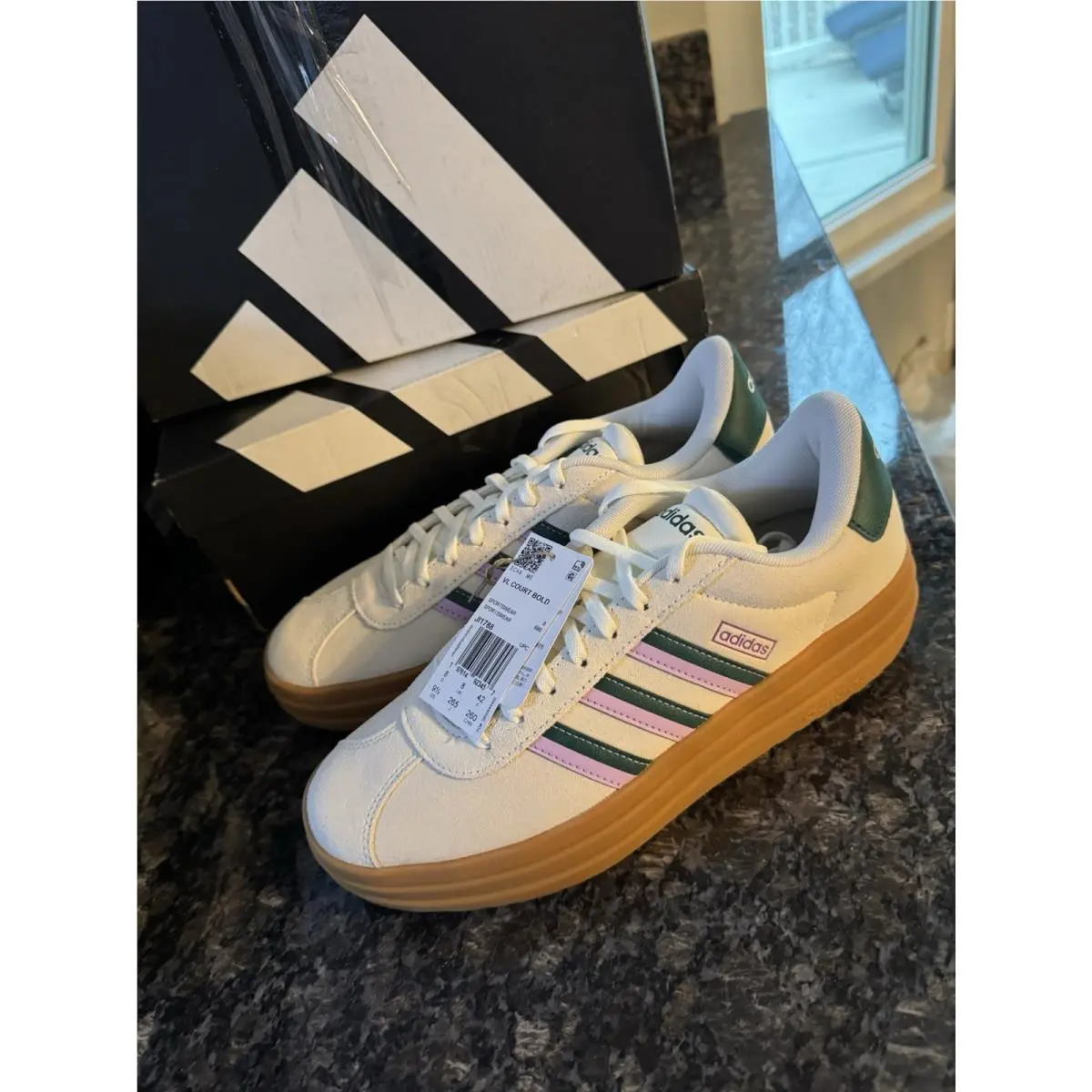 Adidas shoes - adidas Vl Court - Court - Ji1788 - Multicolor, Manufacturer: Clear Pink/Court Green/Core White 7