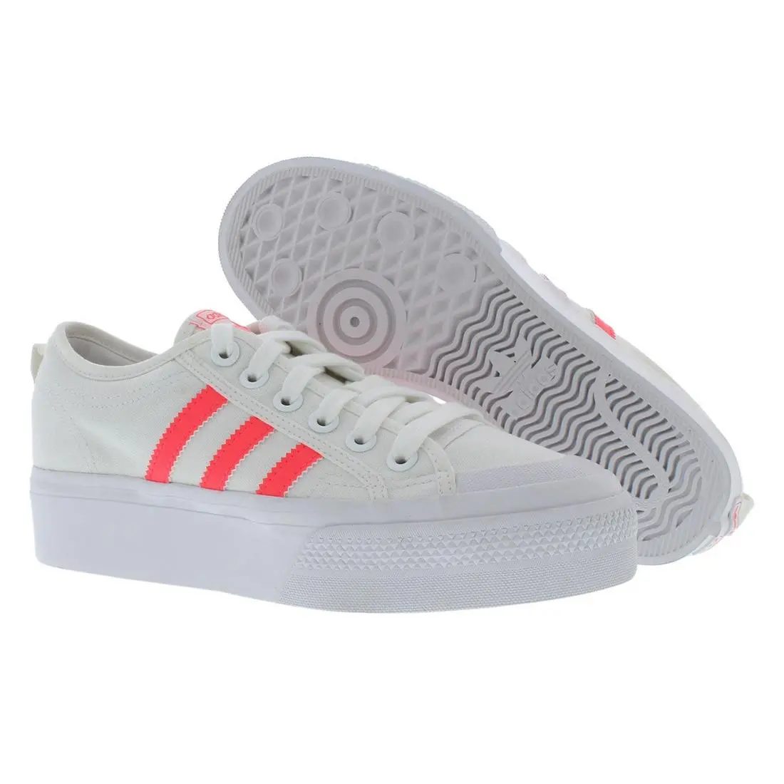 Adidas Nizza Womens Shoes - Cloud White/Signal Pink/Cloud White, Main: White