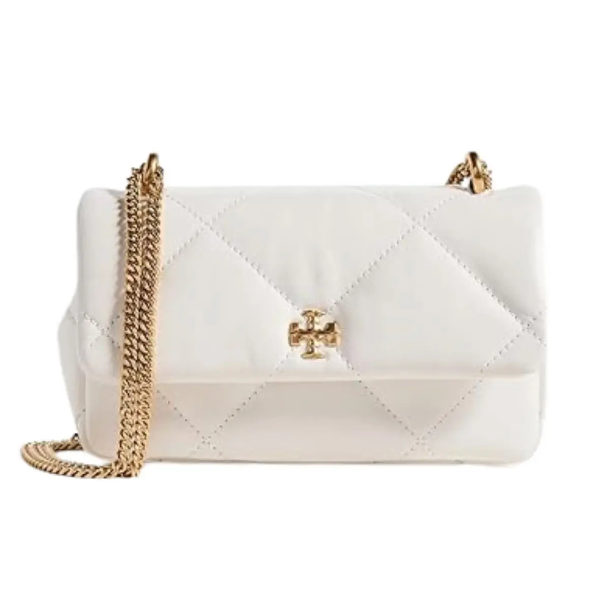 Tory Burch Women`s Kira Diamond Quilt Mini Flap Bag White