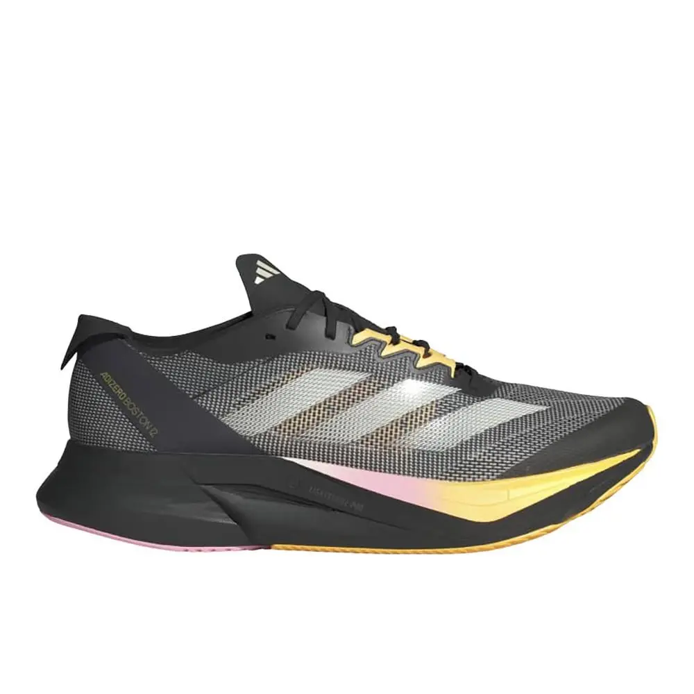 Adidas Adizero Boston 12 Mens Black Sneakers Athletic Shoes IF9212