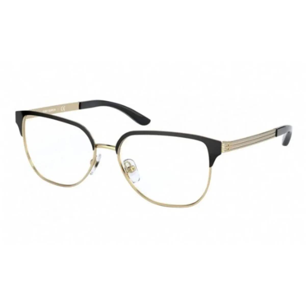 Tory Burch TY 1066 Shiny Gold Black / Clear Lens 3250 Size 52 Eyeglasses
