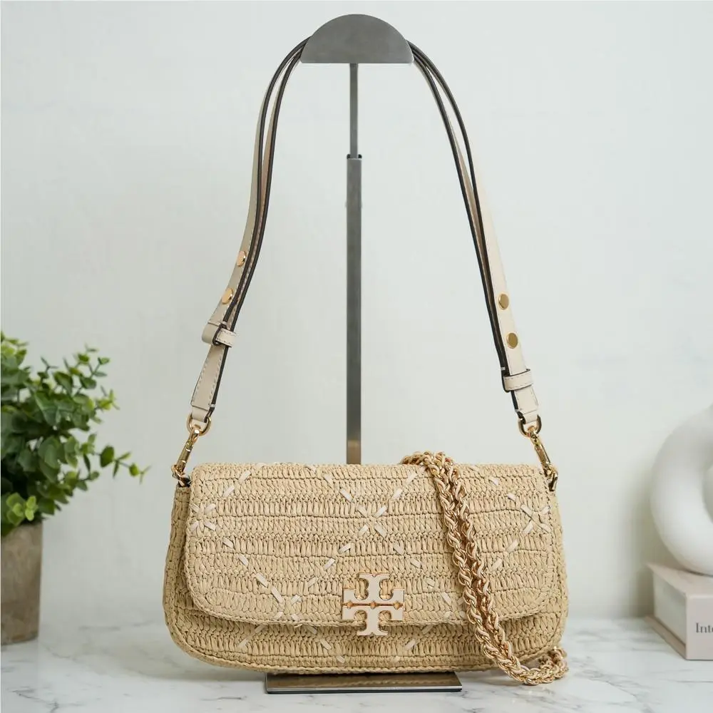 Tory Burch Britten Raffia Crochet Convertible Crossbody 183121