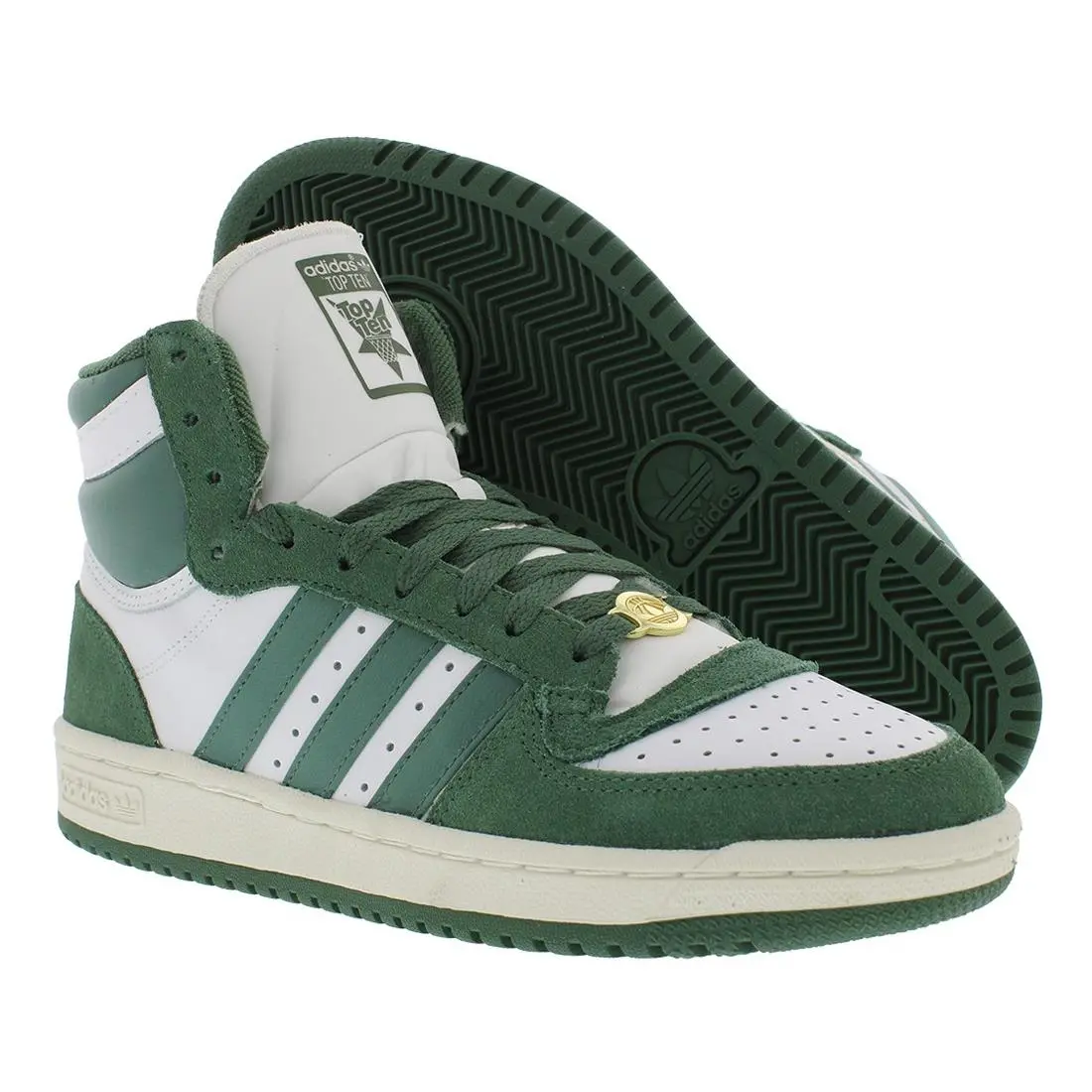 Adidas Top Ten RB Womens Shoes - Footwear White/Green Oxide/Off White, Main: Green