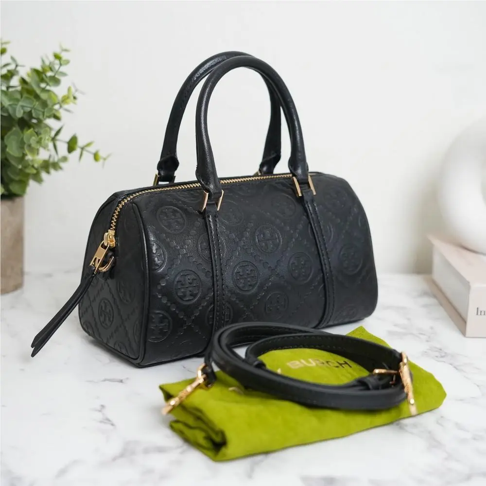Tory Burch T Monogram Leather Petite Barrel Bag Crossbody 164873