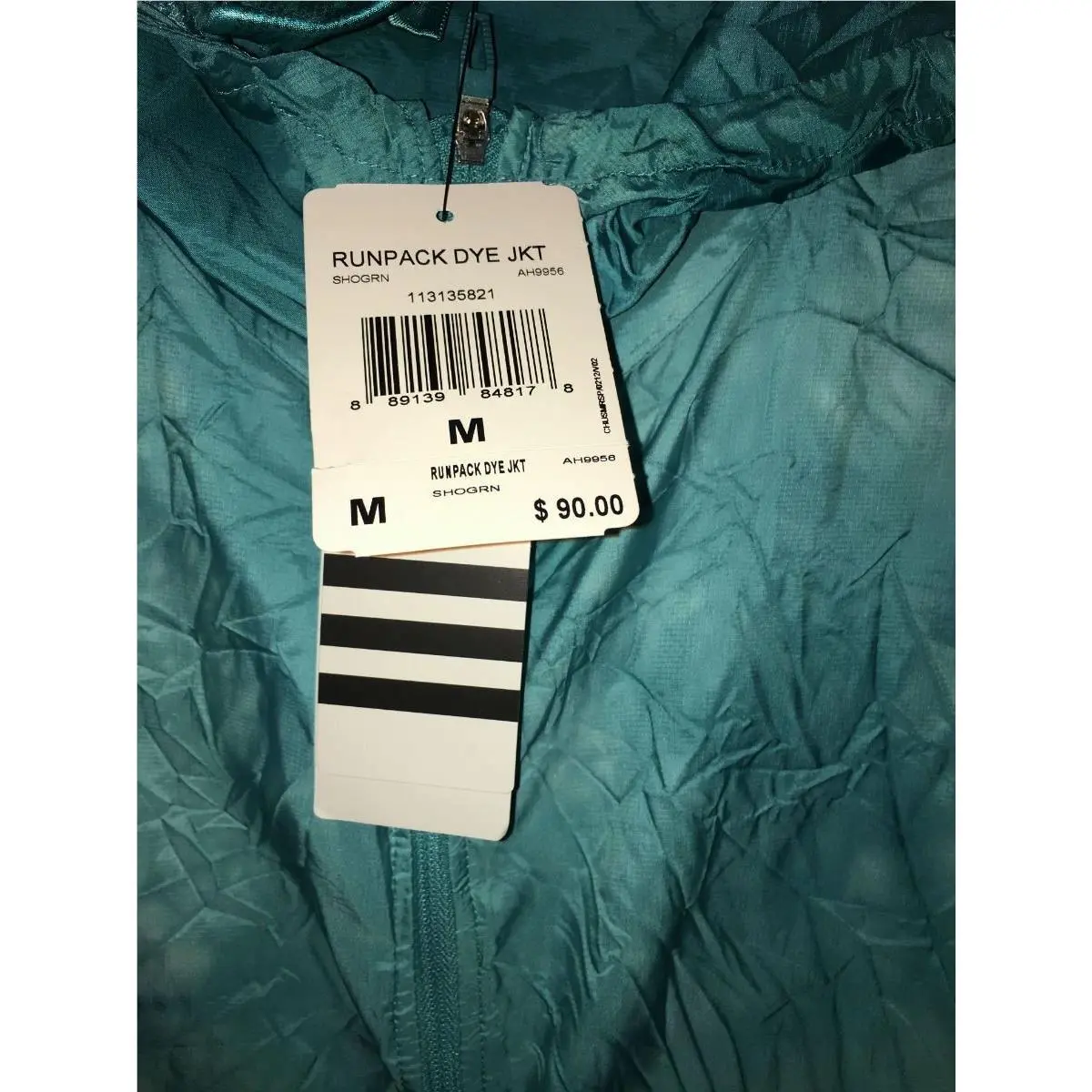 Adidas clothing - ADIDAS RunPack Dye Lightweight Reflective Running Jacket - AH9956 - Green, Main: Green 6